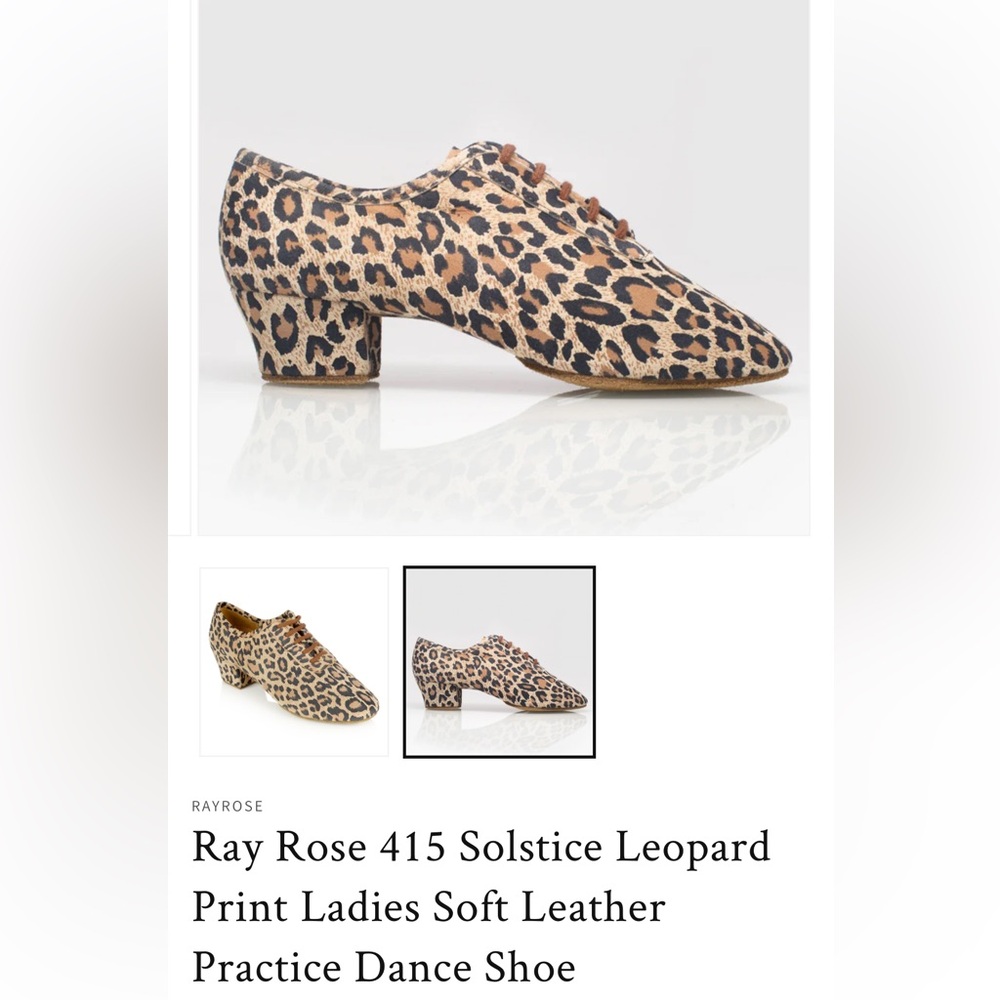 Ray Rose 415 Solstice Leopard Print Ladies Soft Leather
Practice Dance Shoe